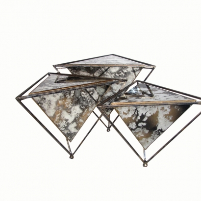 MRC-083_ Mirrored 3-layer coffee table